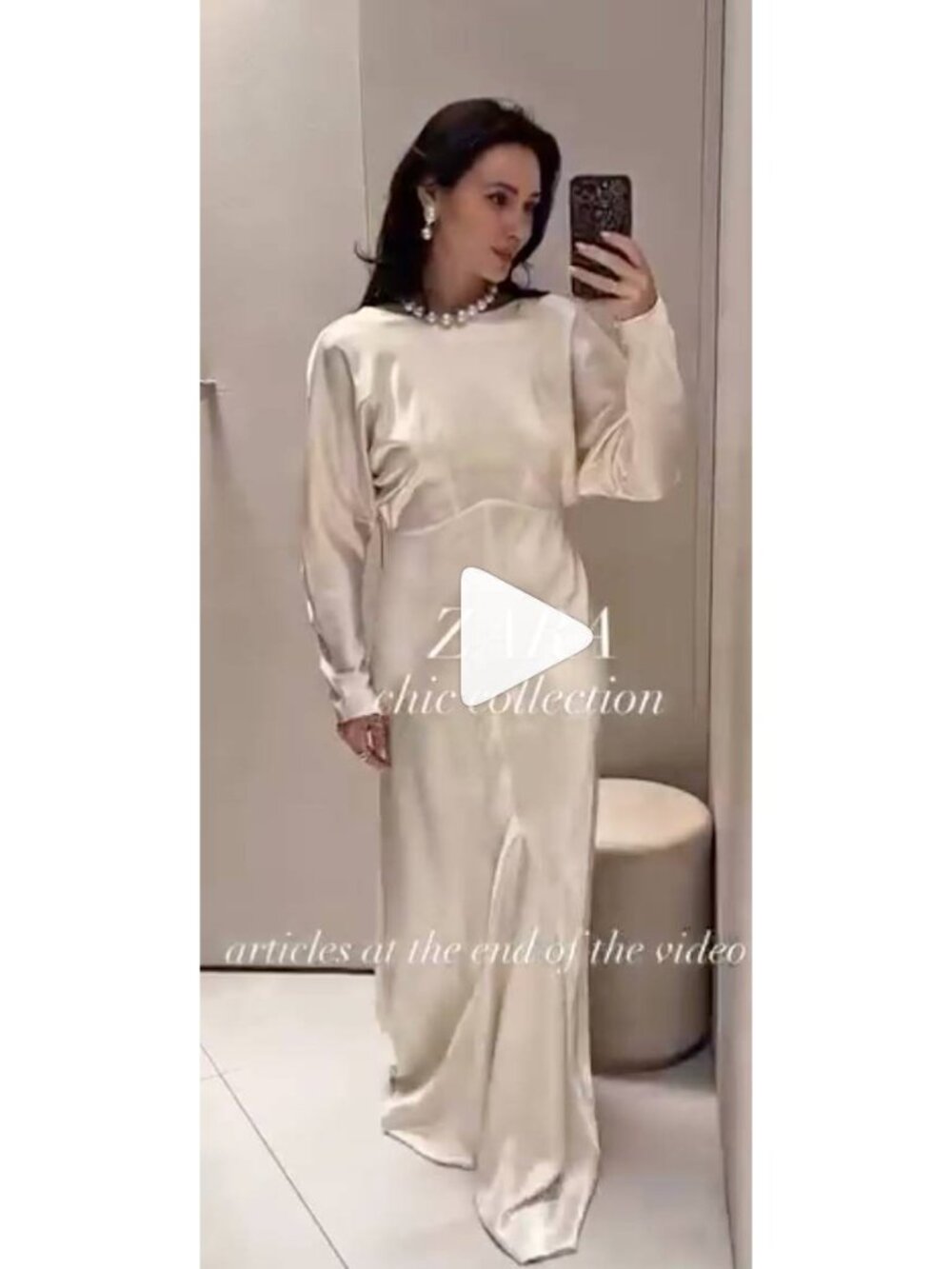 Zara Limited Ed Satin Dress Maxi Open Back Ivory Size M 2488/502 NWT